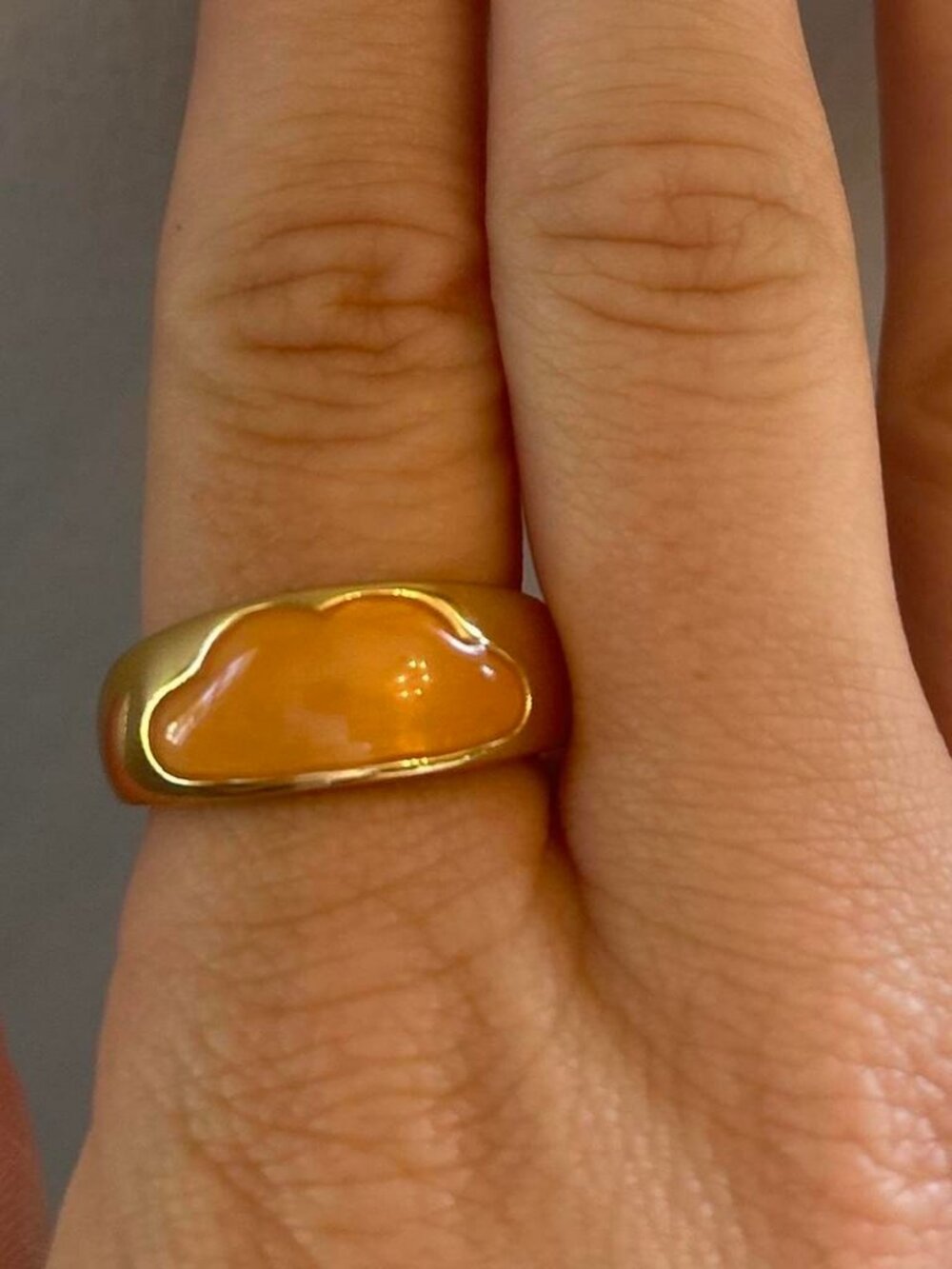 Orange Cloud Ring Size 7.5 Costume Jewelry